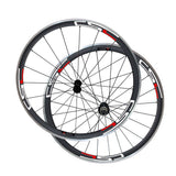 Free Shipping 23mm Width 38mm Clincher Carbon Bicycle Road Wheels Aluminium Braking Surface Powerway R13 hub