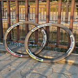 1230g Carbon spokes Rim Brake carbon Fiber wheels 3K brake surface 54T Ratchet V Brake Clincher Tubeless 38mm 50mm Road bike Wheelset