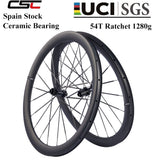 EU Stock | 1150g Carbon Spokes 30mm width 35/40/50mm Tubeless Carbon Wheelset 54T Ratchet Hub For 700C Gravel Bikes