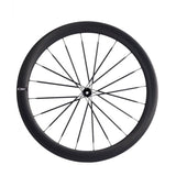 EU Stock | 1150g 35mm 40mm 50mm Hooked Tubeless Carbon Wheelset with Carbon Spokes 54T Ratchet Hub & Ceramic Bearings for 700C Gravel Bikes Paintless Carbon finish